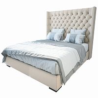 кровать двуспальная 160х200 бежевая из велюра jackie king в Новороссийске