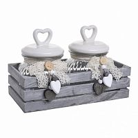 банка love с крышкой, набор 2 шт. на подставке серого цвета в Новороссийске