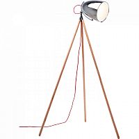 торшер chromatic tripod хром на деревянном основании в Новороссийске
