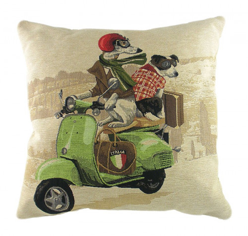 подушка с картинкой scooter dogs green в Новороссийске