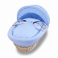 колыбель-переноска gift wicker moses basket натуральная, голубое белье в Новороссийске