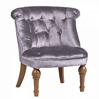 кресло sophie tufted slipper chair вельвет серое в Новороссийске