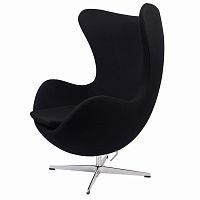 кресло arne jacobsen style egg chair черное в Новороссийске