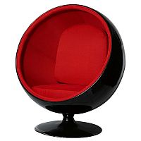 кресло eero ball chair черно-красное в Новороссийске