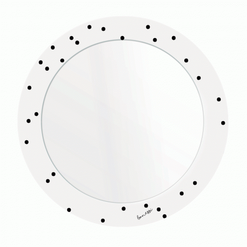 зеркало с рисунком белое круглое черные точки pois в Новороссийске