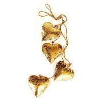 гирлянда новогодняя подвесная сердца золотые golden hearts, 65 см в Новороссийске