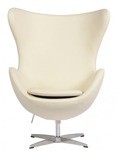 кресло egg chair кожа кремовое в Новороссийске
