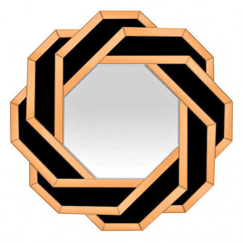 зеркало круглое черно-золотое в раме с плетением в Новороссийске