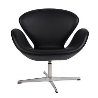 кресло arne jacobsen style swan chair черное в Новороссийске