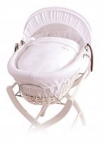 колыбель-переноска gift wicker moses basket белая, белое белье в Новороссийске