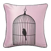 подушка с птичкой в клетке birdie in a cage pink в Новороссийске