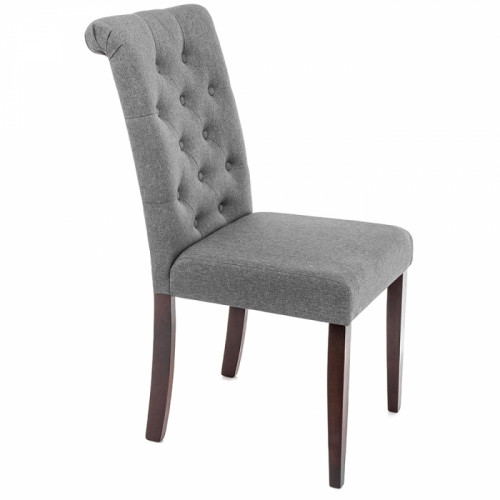 стул деревянный amelia dark walnut / fabric grey в Новороссийске