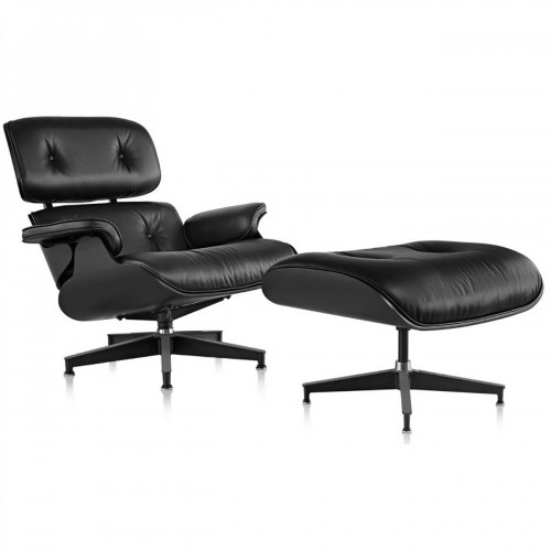 кресло eames style lounge chair черное в Новороссийске