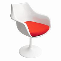 кресло tulip armchair бело-красное шерсть в Новороссийске