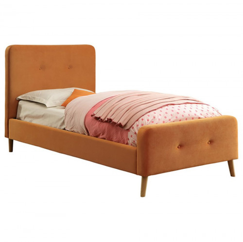 кровать button tufted flannelette orange 140х200 в Новороссийске