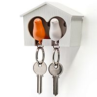 держатель+брелок для ключей двойной sparrow белый-оранж в Новороссийске