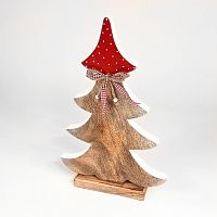 украшение новогоднее большое ель деревянная красная в горошек love tree, 42х27х5 см в Новороссийске
