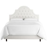 кровать двуспальная 180х200 белая с каретной стяжкой harvey tufted white в Новороссийске