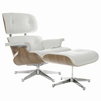 кресло eames style lounge chair & ottoman белое в Новороссийске