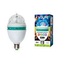 светодиодный светильник-проектор (09839) volpe disko uli-q301 03w/rgb/e27 white в Новороссийске