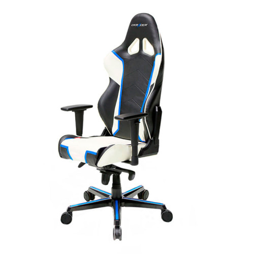 кресло геймерское dxracer racing черно-бело-синее в Новороссийске