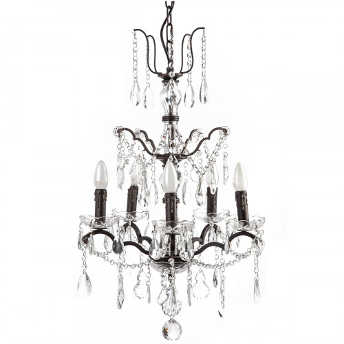 люстра maria theresa grande 5 lamps чёрная, прозрачная в Новороссийске
