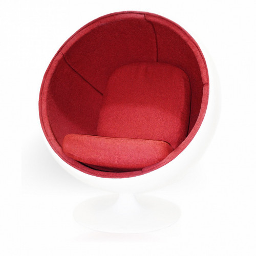 кресло ball chair бело-красное в Новороссийске
