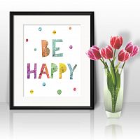 постер be happy а4 в Новороссийске