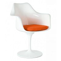 кресло tulip armchair бело-оранжевое шерсть в Новороссийске