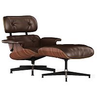 кресло lounge chair & ottoman коричневое в Новороссийске