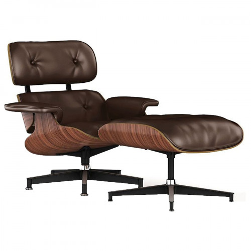 кресло lounge chair & ottoman коричневое в Новороссийске