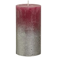 свеча большая бордовая с серебром rustic, 130х68 мм в Новороссийске