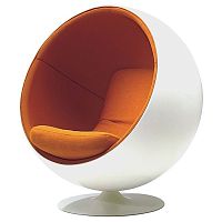 кресло eero ball chair бело-оранжевое в Новороссийске