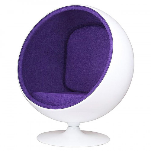 кресло eero ball chair бело-фиолетовое в Новороссийске