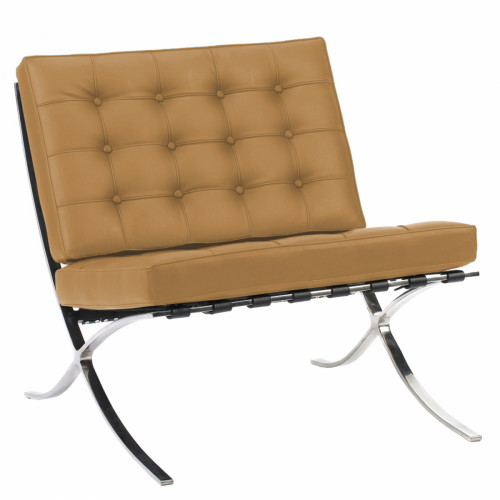кресло barcelona chair коричневое в Новороссийске