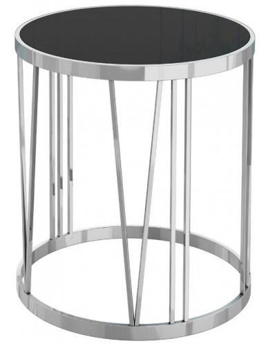стол журнальный silver drum хром, черный в Новороссийске