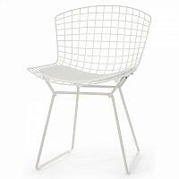 стул bertoia side кожаный standart белый в Новороссийске