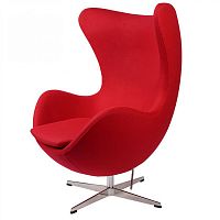 кресло arne jacobsen style egg chair красная шерсть в Новороссийске