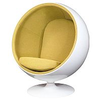 кресло eero ball chair бело-горчичное в Новороссийске