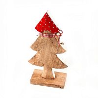 украшение новогоднее ель деревянная красная в горошек love tree, 28х12х6 см в Новороссийске