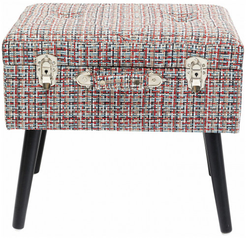 kare design пуф suitcase, коллекция "чемодан" 50*45*35, полиэстер, лен, полиуретан, сосна, красный в Новороссийске