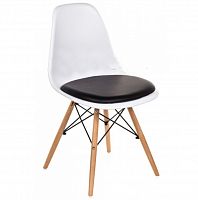 стул деревянный pc-011 белый / черный (eames style) в Новороссийске