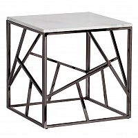 стол журнальный black chrome cube 55*55*56 см хром, белый в Новороссийске