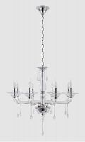 подвесная люстра crystal lux monica sp8 chrome/transparent в Новороссийске