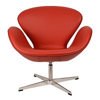 кресло arne jacobsen style swan chair красное в Новороссийске